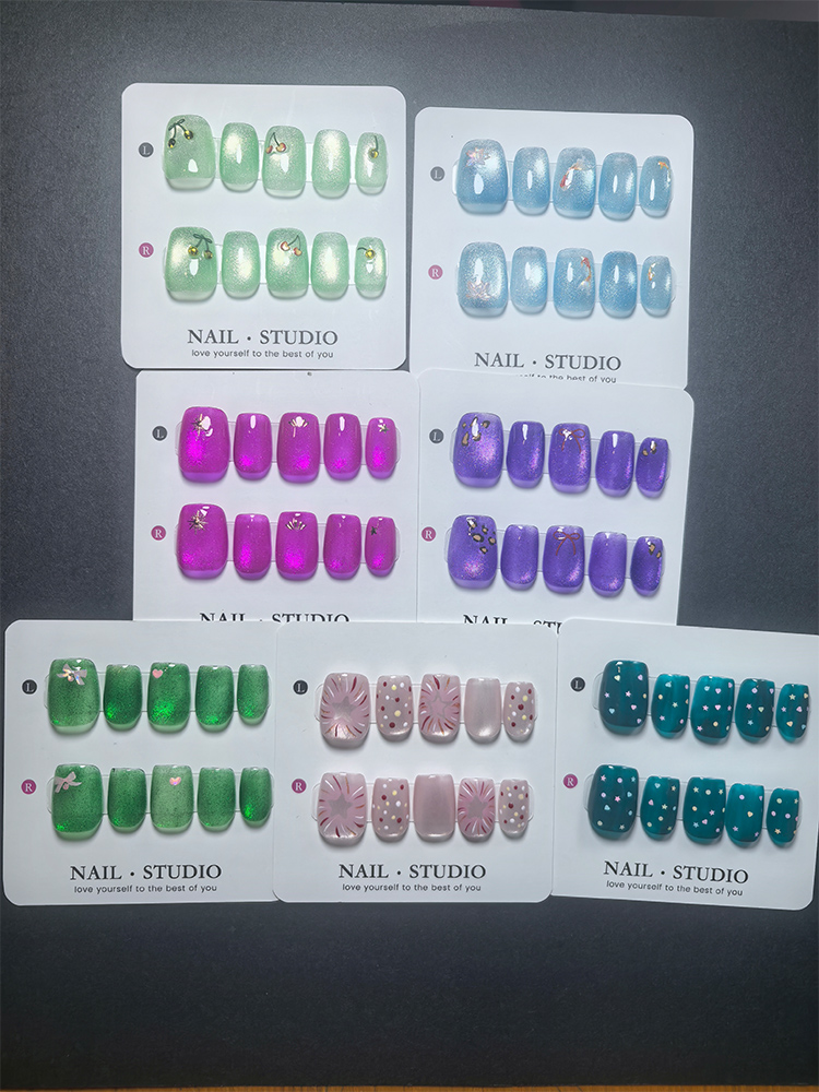 Nail Art Fake - Faux ongles œil de chat à