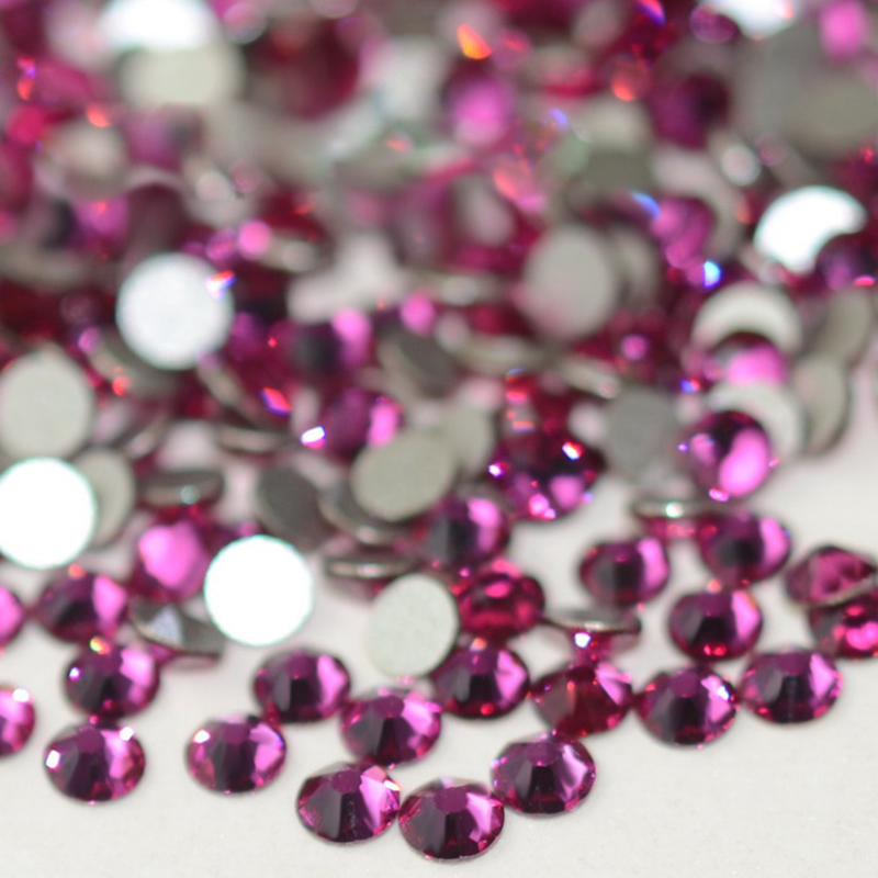 Nail Art Fuchsia - Strass en verre Fuchsia de haute