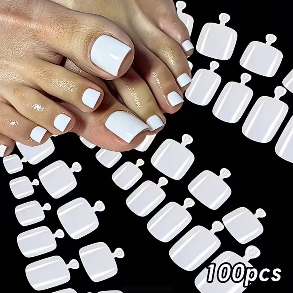 Press On Nail Set - 100 pièces/boîte Faux ongles de pieds