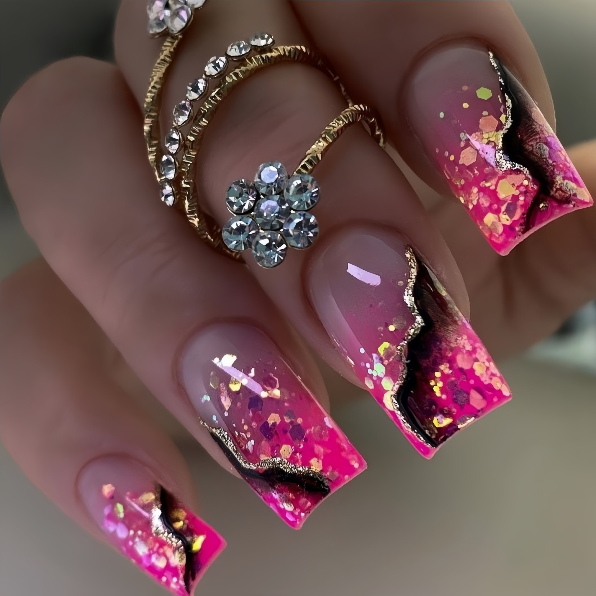Press On Nail Set - Faux ongles moyens pour femmes et