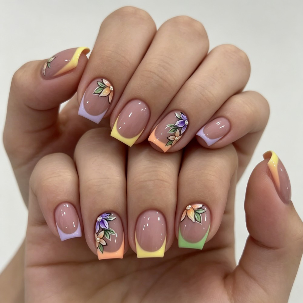 24 faux ongles roses à motif f - Press On Nail Set avis et prix