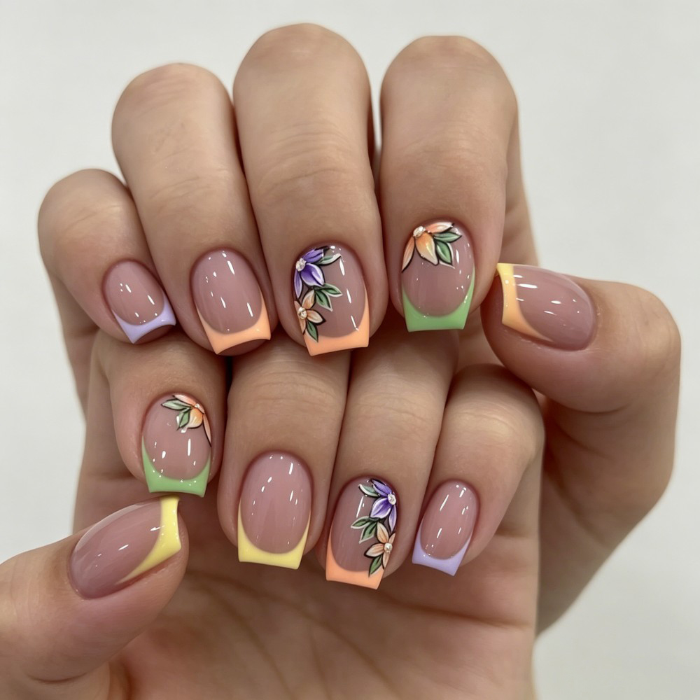 24 faux ongles roses à motif f - Press On Nail Set avis et prix