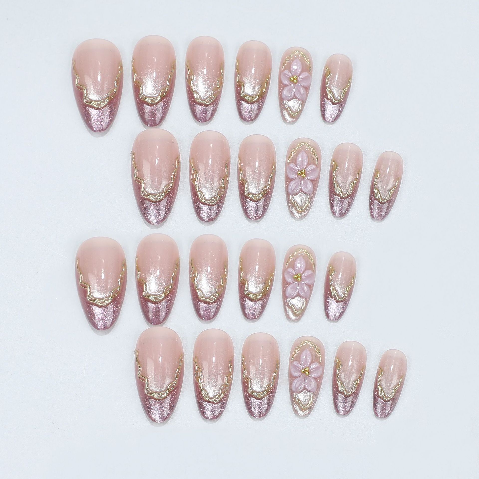 Faux ongles 3D à motifs florau - Press On Nail Set avis et prix