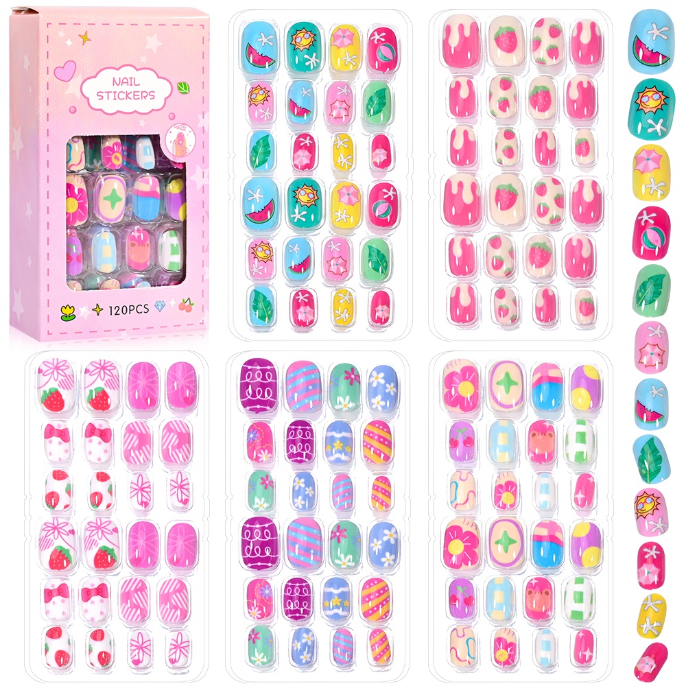 120 pièces 5 ensembles bonbons - Press On Nail Set avis et prix