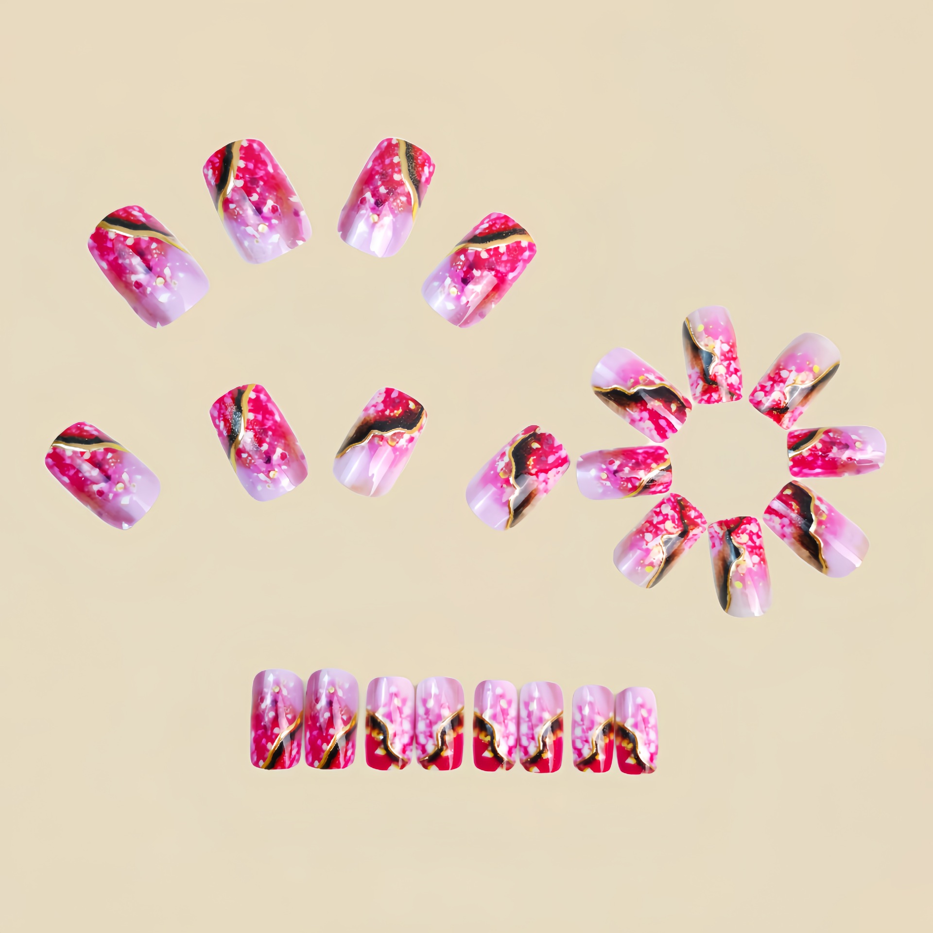 Faux ongles moyens pour femmes - Press On Nail Set avis et prix